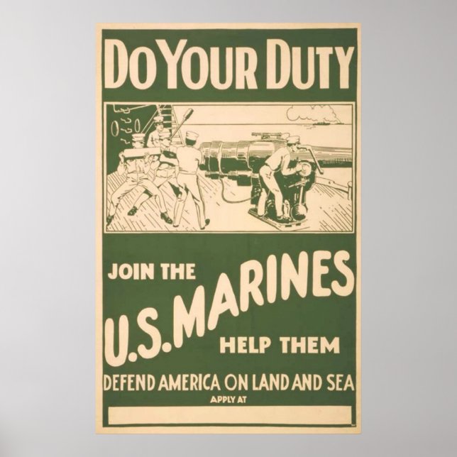 Do Your Duty-Join The U.S. Marines Poster (Front)
