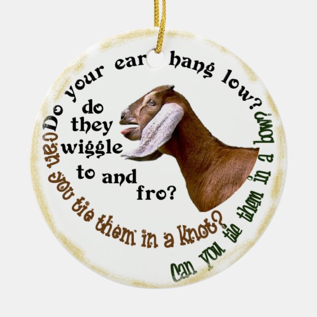 DO YOUR EARS HANG LOW GOAT CHRISTMAS ORNAMENT (Front)