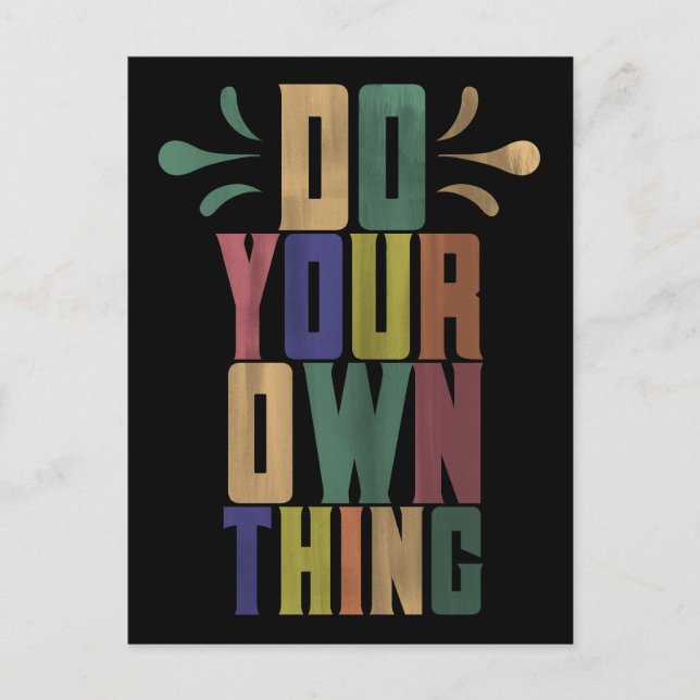 Do your own thing motivational typography quote postcard (Front)
