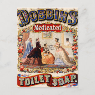 Dobbins' medicated toilet soap postcard