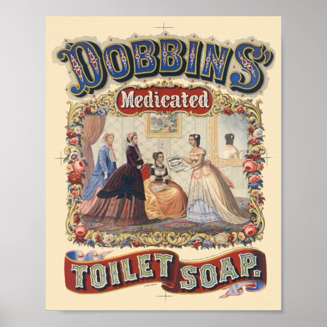 Dobbins' medicated toilet soap Vintage Poster 1869 (Front)