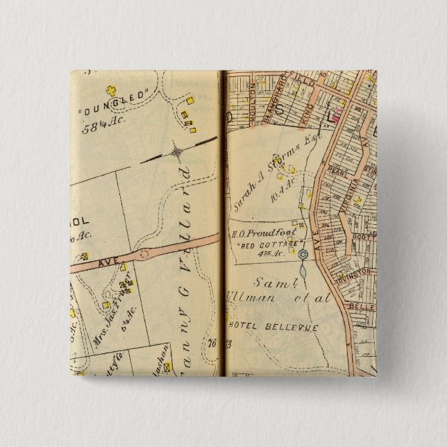 Dobbs Ferry, New York 2 Inch Square Button (Front)