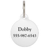 Dobby 2 pet tag (Back)