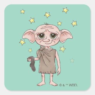 Dobby Watercolor Character Art Square Sticker