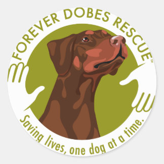 dobe-red-uncropped-ear-logo-8-29-11 classic round sticker