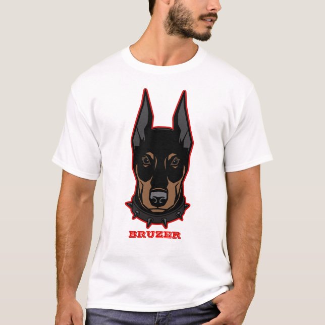 Doberman Add Name Mascot Men's T-Shirt (Front)