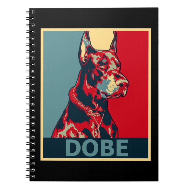 Doberman Aesthetic Dog Portrait Dobe Hope style Notebook (Front)