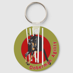 Doberman Agility Weaves Keychain