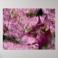 Doberman And Pink Flowers Fantasy Dog Art