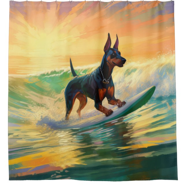 Doberman Beach Surfing Painting (Front)