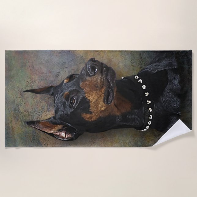 Doberman   beach towel (Front)