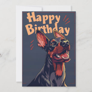 Doberman Birthday Holiday Card