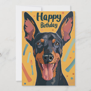Doberman Birthday Holiday Card
