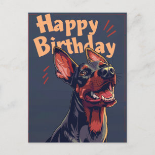 Doberman Birthday Postcard