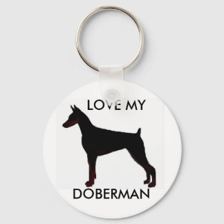 doberman black, LOVE MY, DOBERMAN Keychain