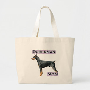 Doberman(black) Mom 4 Large Tote Bag