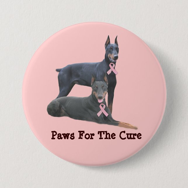 Doberman Breast Cancer Button (Front)