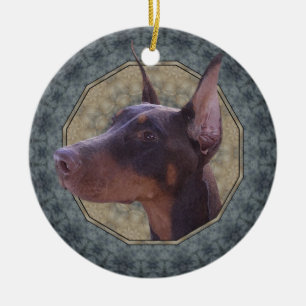 Doberman Ceramic Ornament