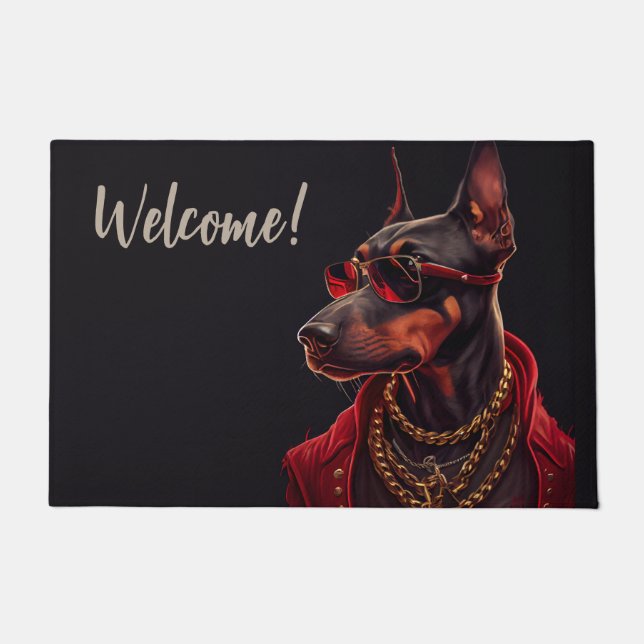 Doberman charm  doormat (Front)