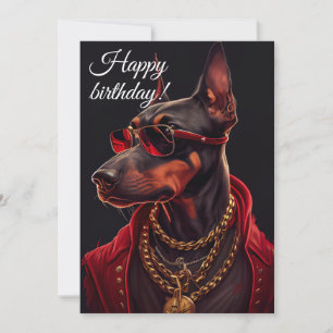 Doberman charm. holiday card
