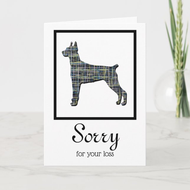 Doberman Chien Silhouette Pet Carte de Sympathie (Devant)