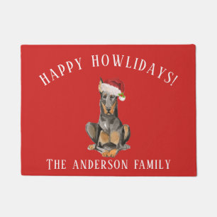 Doberman Christmas Doormat