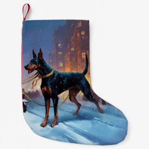 Doberman Christmas Festive Season Small Christmas Stocking