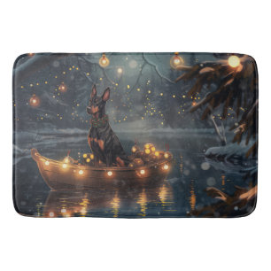 Doberman Christmas Festive Voyage Bath Mat