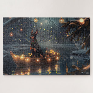Doberman Christmas Festive Voyage  Jigsaw Puzzle