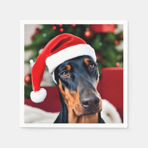 Doberman Christmas Napkin