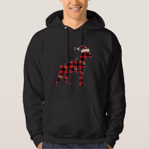 Doberman Christmas Red Plaid Buffalo Pyjamas Xmas Hoodie