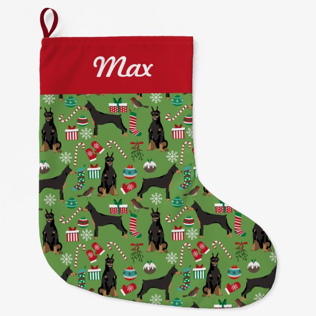 doberman christmas stocking (Front)