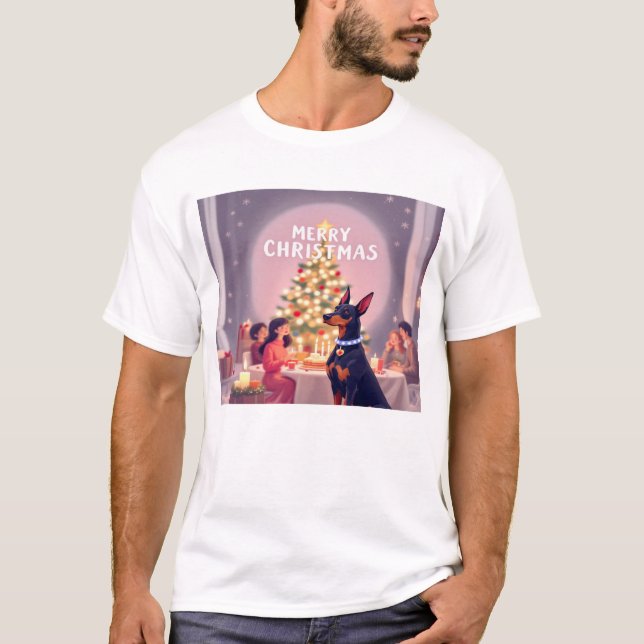 Doberman Christmas T-Shirt (Front)