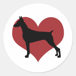 Doberman Classic Round Sticker