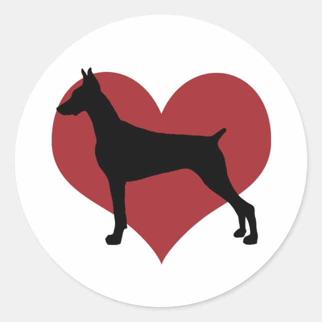 Doberman Classic Round Sticker (Front)