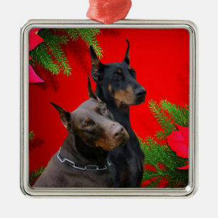 Doberman Couple Ornament