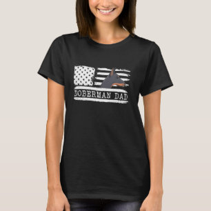 Doberman Dad American Flag Patriotic Men's Doberma T-Shirt