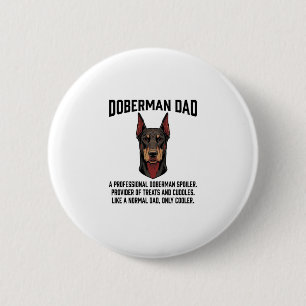 Doberman Dad Vintage Engraving Dog Lover Shirt Des 2 Inch Round Button