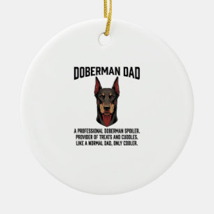 Doberman Dad Vintage Engraving Dog Lover Shirt Des Ceramic Ornament