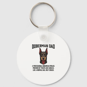 Doberman Dad Vintage Engraving Dog Lover Shirt Des Keychain