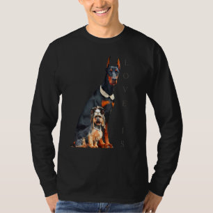 Doberman  Doberman Pinscher Dog Mom Dad Love Pet P T-Shirt