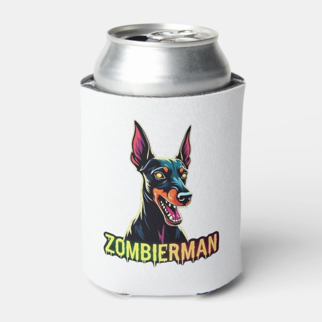 Doberman Dobie Doby Dobermann Zombie Dog Halloween Can Cooler (Can Front)