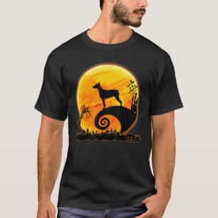 Doberman Dog And Moon Scary Halloween Costume T-Shirt