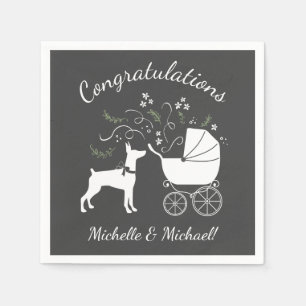 Doberman Dog Baby Shower Puppy Dobie Pinscher Napkin