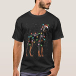 Doberman Dog Christmas Lights Santa Pet Dog Lover  T-Shirt<br><div class="desc">Doberman Dog Christmas Lights Santa Pet Dog Lover Xmas</div>