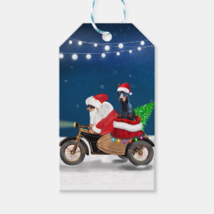 Doberman Dog Christmas Santa Claus Gift Tags
