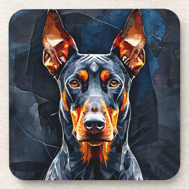 Doberman dog coaster (Front)