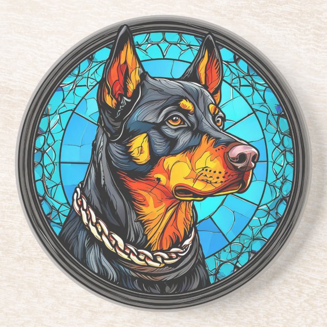 Doberman dog coaster (Front)