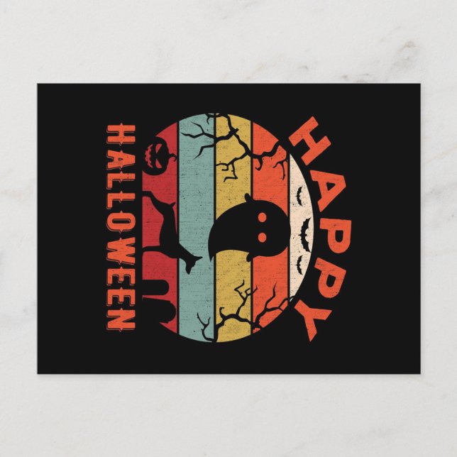 Doberman Dog Happy Halloween Scary Ghost Holiday Postcard (Front)