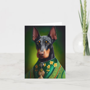Doberman Dog in St. Patrick's Day Dress Card